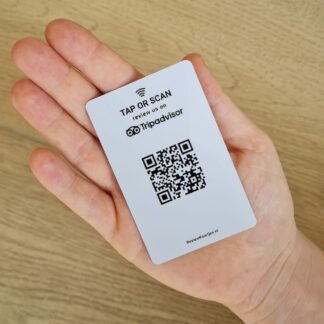 Tripadvisor Review Kaart in hand met NFC en QR code