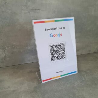 Google Review Kaart display L-standaard-A5 formaat staand voorkant