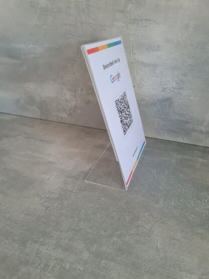 Google Review Kaart display L-standaard-A5 formaat staand zijkant 2