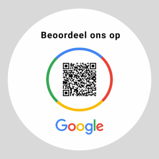 Google Review sticker met qr code - rond 88mm