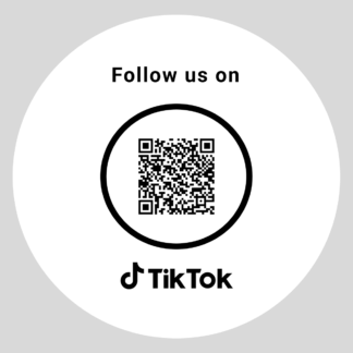 TikTok follow us sticker met qr code - rond 88mm